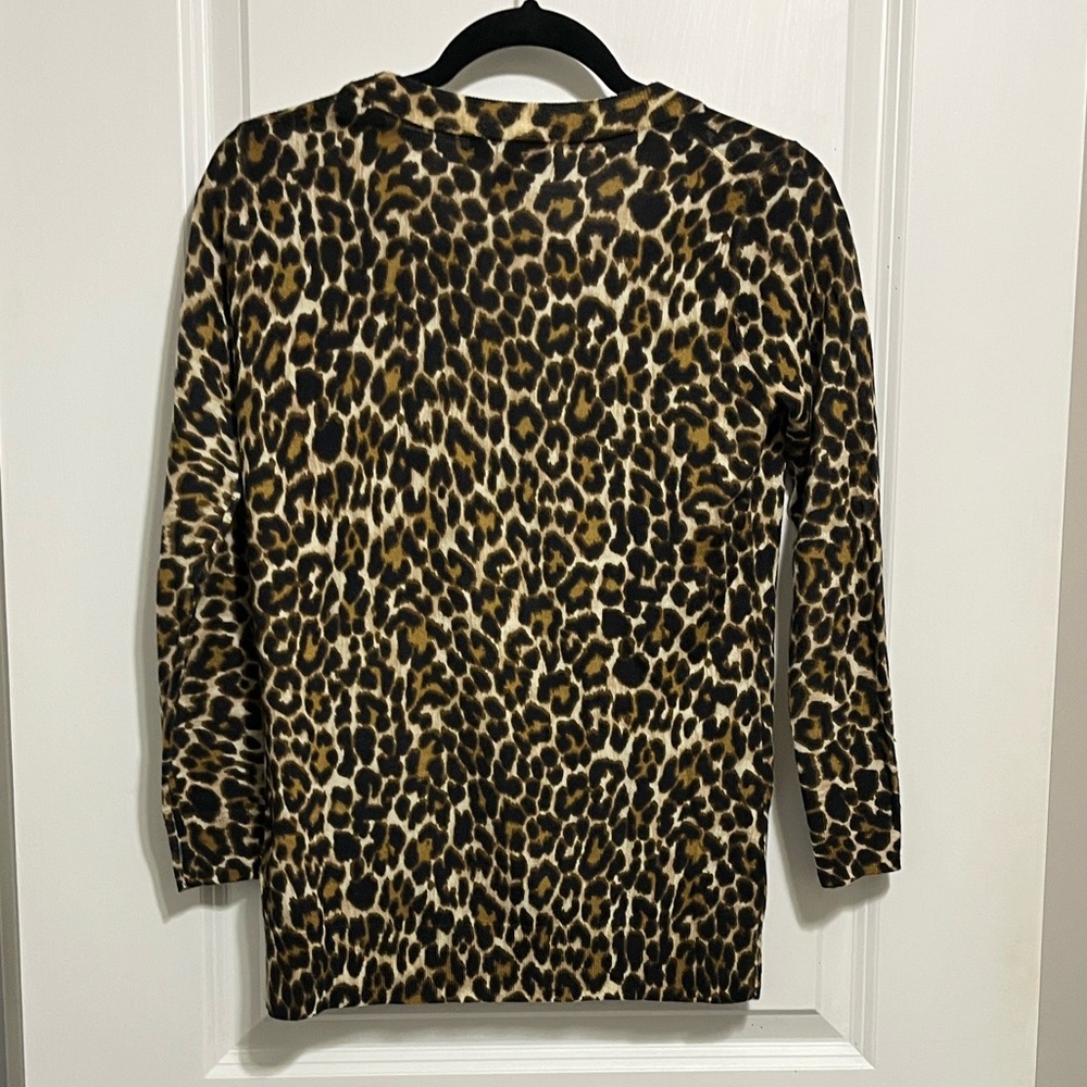 J. Crew Tippi Leopard Merino Wool Sweater XS - Picture 4 of 7